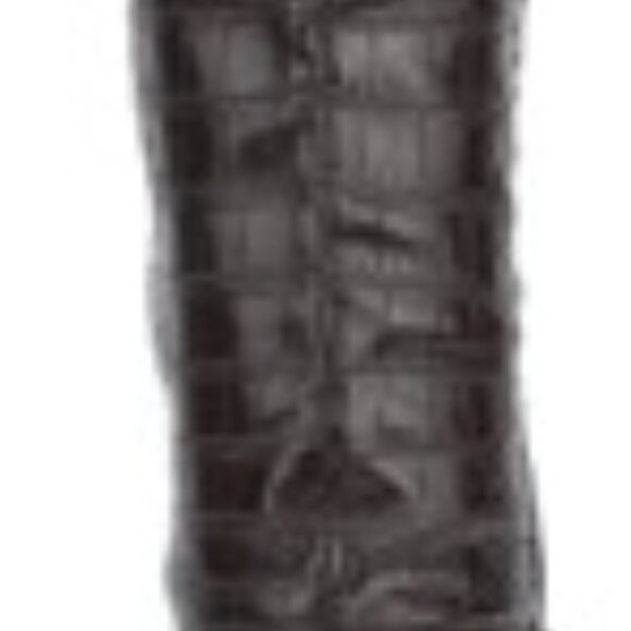 Olivia Miller Faux Crocodile Leather Women's Tall Riding Knee Boots Black Size 6 - Picture 4 of 6